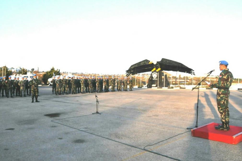 Pasukan Garuda Peringati HUT Ke-71 TNI di Lebanon  